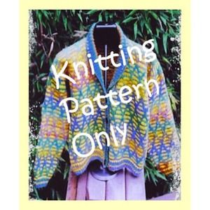 New Sarah James CH519 Slip Stitch Jacket with Shawl Collar Knitting Pattern